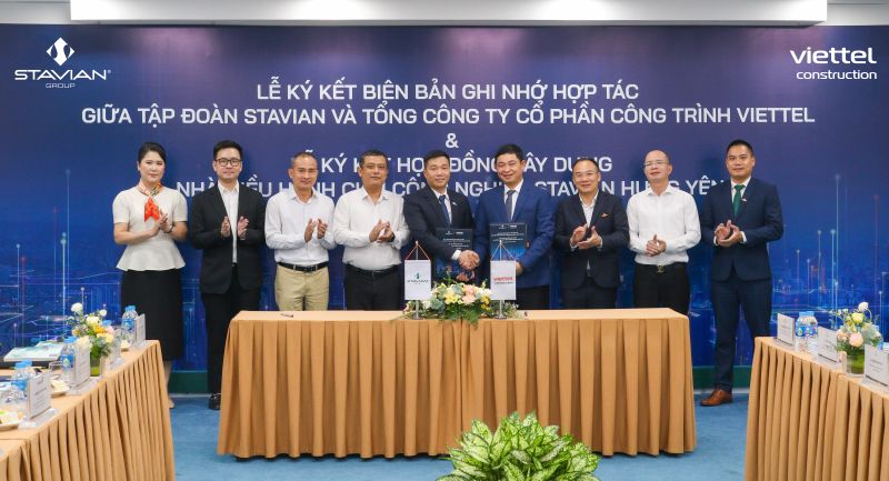 Tập đoàn Stavian và Viettel Construction ký kết Hợp đồng xây dựng Nhà điều hành Cụm Công nghiệp Stavian Hưng Yên